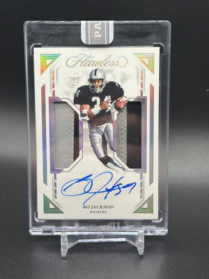 2023 Panini Flawless #DPA-BJA Bo Jackson Dual Patch Auto Platinum White Box 1/1