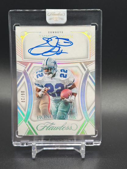 2024 Panini Flawless #HI-ESH Emmitt Smith Honored Ink Silver Auto /20