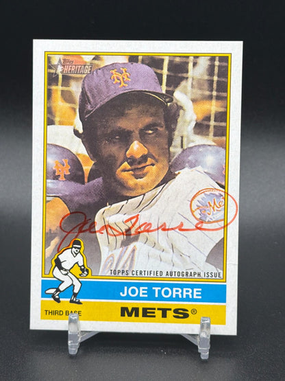 2025 Topps Heritage Joe Torre Real One red ink autograph card