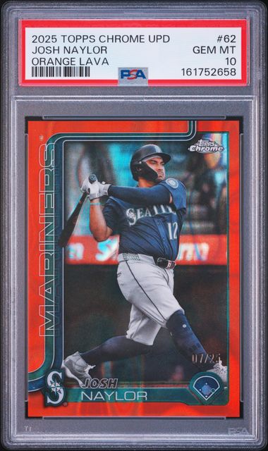 2025 TOPPS CHROME UPDATE #62 JOSH NAYLOR ORANGE LAVA PSA 10 /25