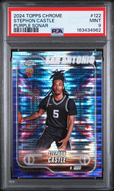 2024 TOPPS CHROME #122 STEPHON CASTLE PURPLE SONAR PSA 9