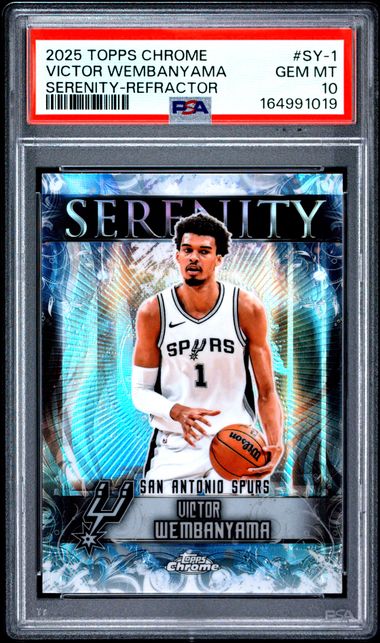 2025 TOPPS CHROME SERENITY #SY-1 VICTOR WEMBANYAMA SERENITY-REFRACTOR PSA 10
