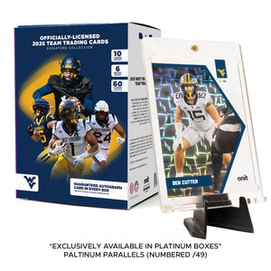 West Virginia University Football 2025 Trading Cards - Platinum Box