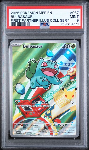 2026 POKEMON MEP EN-ME BLACK STAR PROMO #037 BULBASAUR FIRST PARTNER ILLUS COLL SER 1 PSA 9