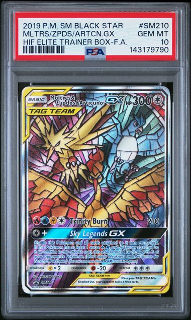2019 POKEMON SM BLACK STAR PROMO #SM210 MLTRS/ZPDS/ARTCN.GX HIF ELITE TRAINER BOX-F.A. PSA 10
