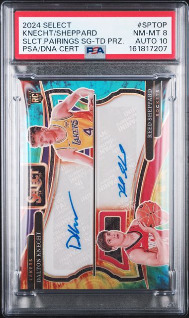 2024 PANINI SELECT SELECT PAIRINGS SIGNATURES #SPTOP KNECHT/SHEPPARD SLCT.PAIRINGS SG-TD PRZ. PSA 8 AUTO 10