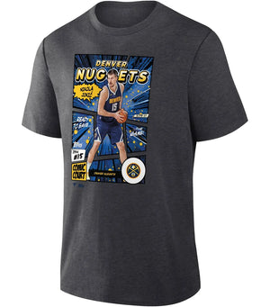 Nikola Jokić Denver Nuggets Topps Comic Court Tri-Blend T-Shirt - Charcoal
