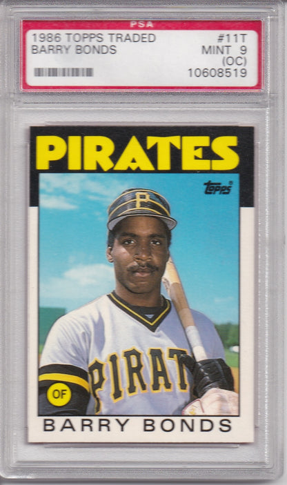 1986 TOPPS TRADED #11T BARRY BONDS PSA 9 (OC)