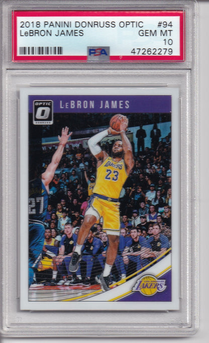 2018 PANINI DONRUSS OPTIC #94 LeBRON JAMES PSA 10