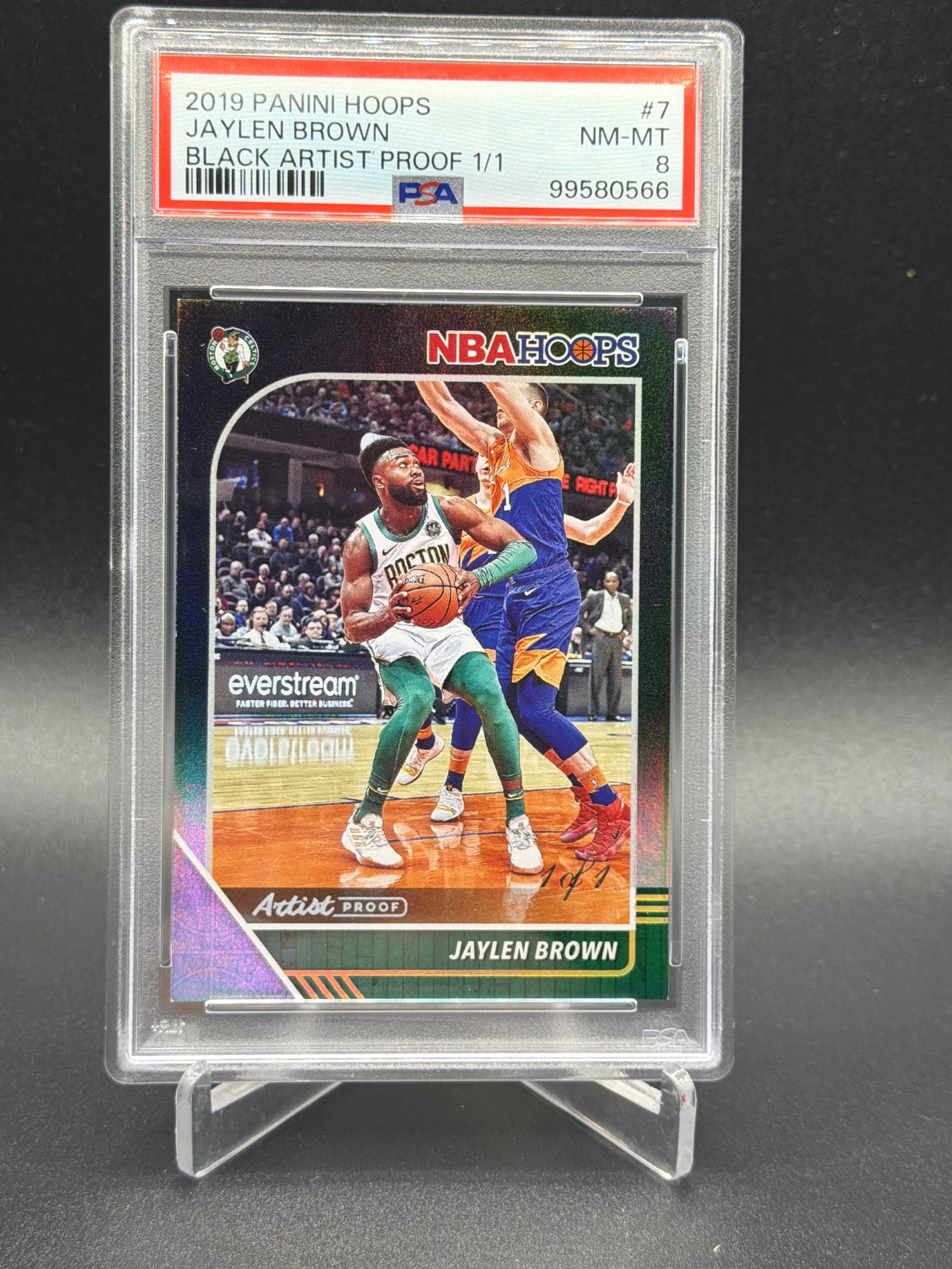 2019-20 Hoops #7 Jaylen Brown Artist Proof Black 1/1 PSA 8