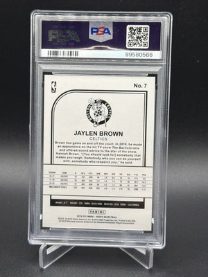 2019-20 Hoops #7 Jaylen Brown Artist Proof Black 1/1 PSA 8