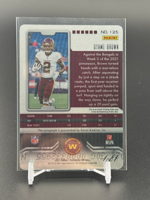 2021 Panini Playbook #125 Dyami Brown Signatures Printing Plate Magenta 1/1