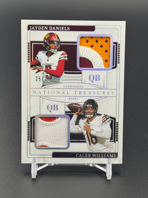 2024 National Treasures Jayden Daniels / Caleb Williams RC NFL Gear /25 PC
