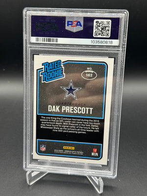 2016 Donruss Optic #162 Dak Prescott Red and Yellow PSA 9