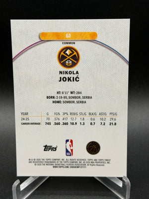2025-26 Finest #60 Nikola Jokić Green Refractor #/75