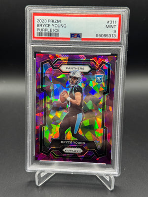 2023 Panini Prizm #311 Bryce Young Rookie RC Purple Ice PSA 9 #/225