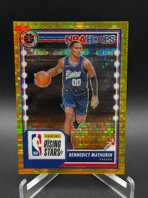 2023-24 Hoops Premium Stock #286 Bennedict Mathurin Gold Pulsar #/10
