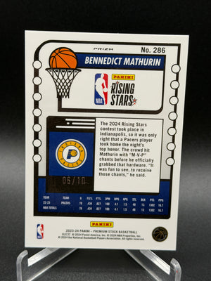 2023-24 Hoops Premium Stock #286 Bennedict Mathurin Gold Pulsar #/10