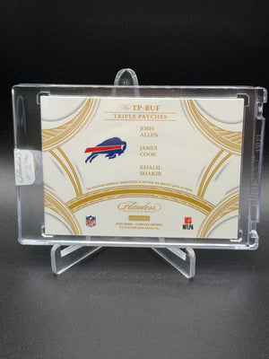 2025 Flawless Josh Allen James Cook Khalil Shakir Triple Patches Silver #/20