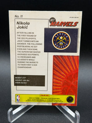 2023-24 Hoops Premium Stock #11 Nikola Jokic Retro Net Marvels Premium