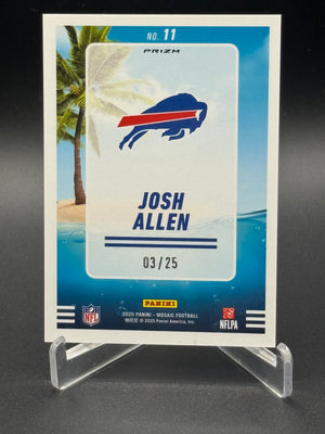 2025 Panini Mosaic #11 Josh Allen Splash Mosaic White #/25