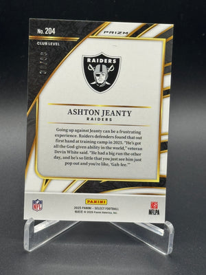 2025 Panini Select #204 Ashton Jeanty Rookie RC Blue Prizm #/99