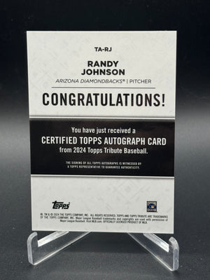 2024 Topps Tribute #TA-RJ Randy Johnson Tribute Autographs Purple #/50