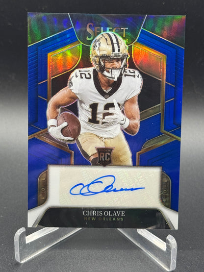 2022 Panini Select #RS-CO Chris Olave Rookie Signatures Blue Prizm #/75