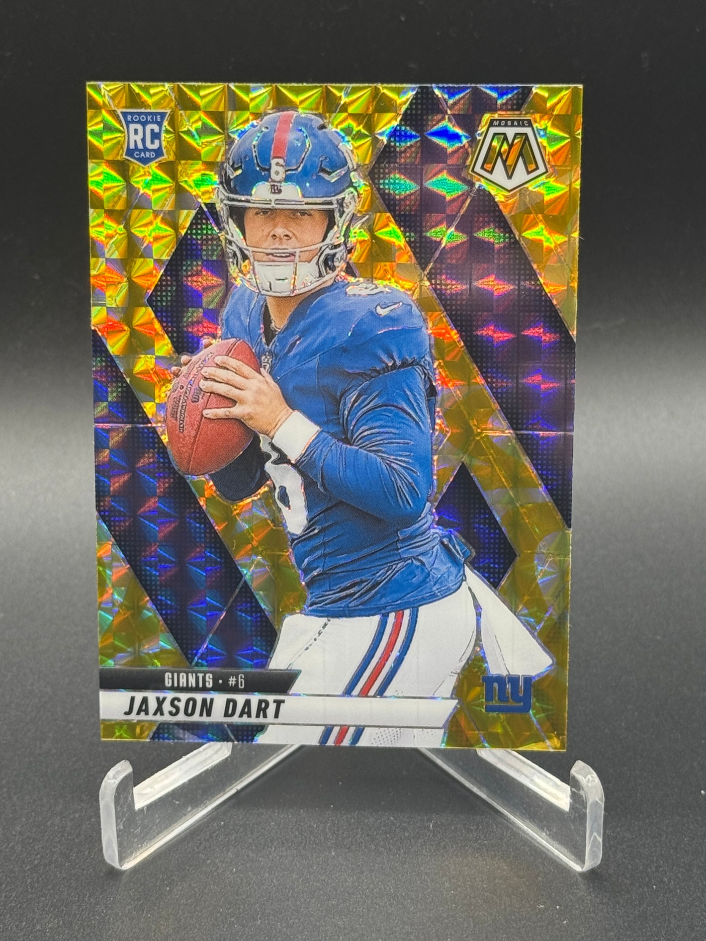 2025 Panini Mosaic #362 Jaxson Dart Rookie Reactive Yellow