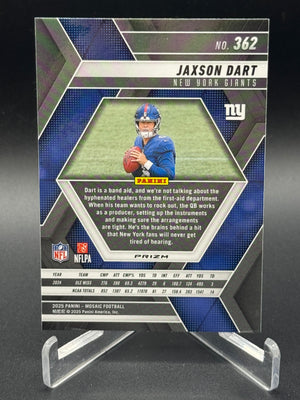2025 Panini Mosaic #362 Jaxson Dart Rookie Reactive Yellow