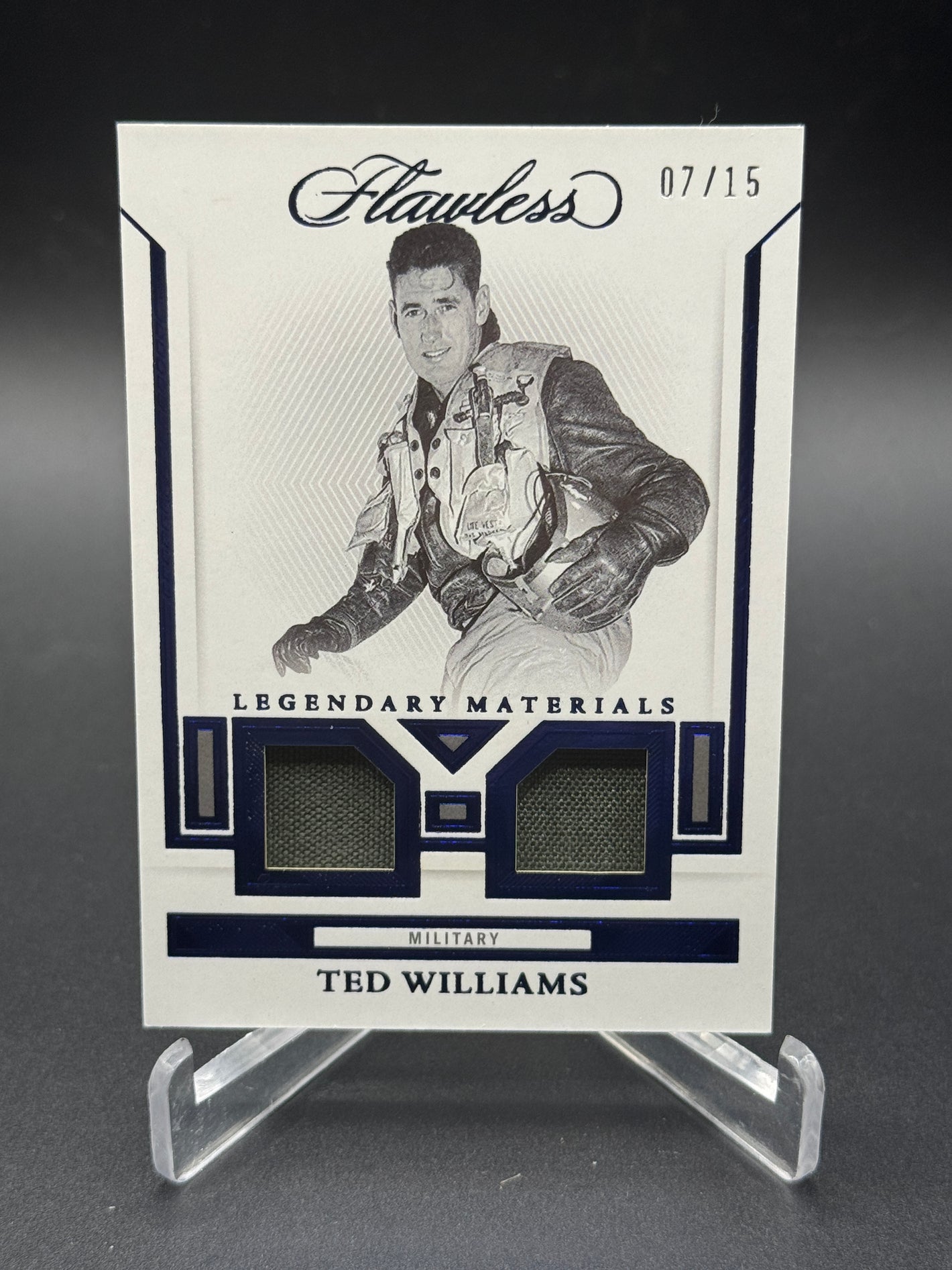 2023 Flawless #LM-TW Ted Williams Legendary Military Materials Sapphire /15