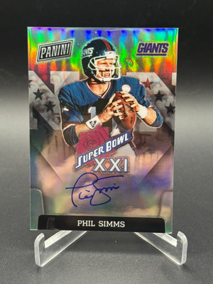 2023 Donruss #SBXXI-PS Phil Simms Super Bowl Signatures Prizm