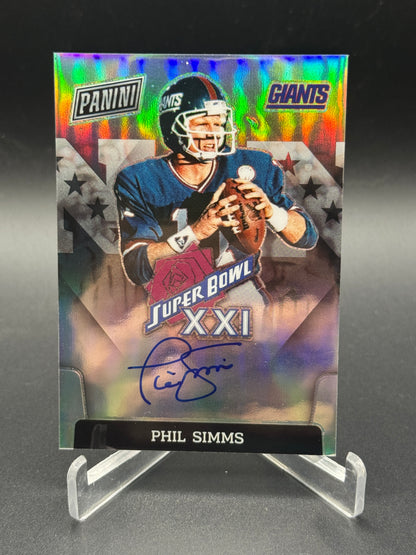 2023 Donruss #SBXXI-PS Phil Simms Super Bowl Signatures Prizm
