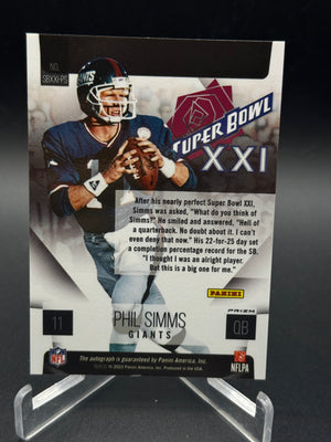 2023 Donruss #SBXXI-PS Phil Simms Super Bowl Signatures Prizm