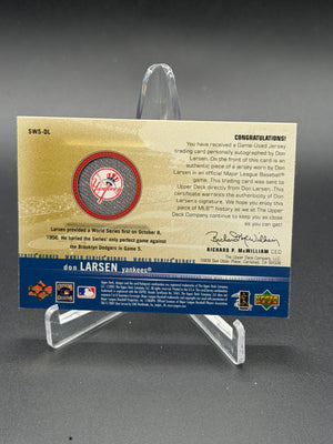 2002 Upper Deck Don Larsen Signed World Series Heroes Game-Used Memorabilia #/25