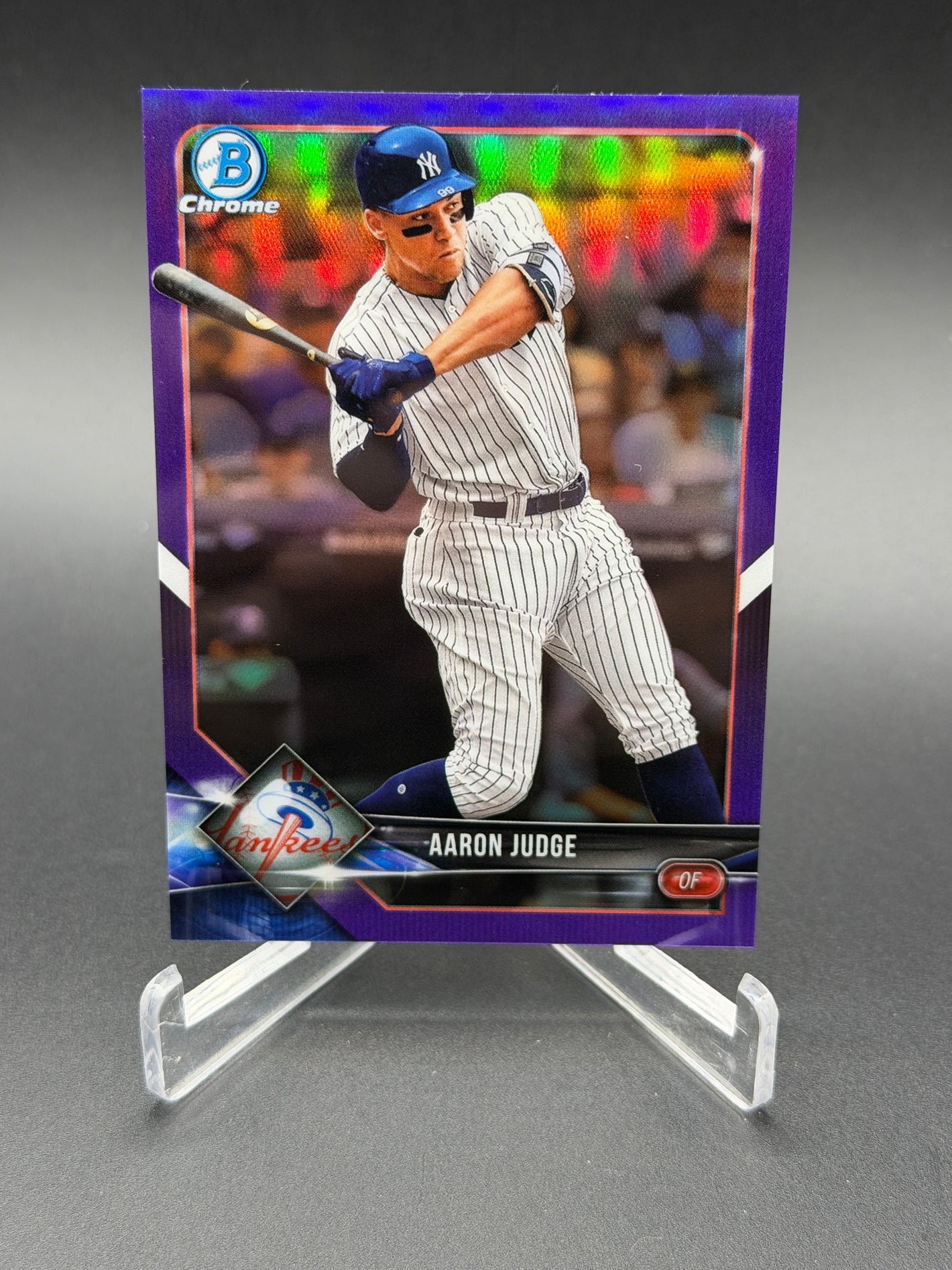 2018 Bowman Chrome #100 Aaron Judge Purple Refractor #/250