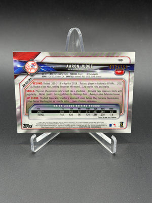 2018 Bowman Chrome #100 Aaron Judge Purple Refractor #/250