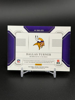 2025 National Treasures Dallas Turner Rookie Material Holo Silver Auto /25
