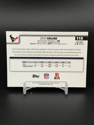 2025 Topps Chrome #115 Nico Collins Black Refractor #/10