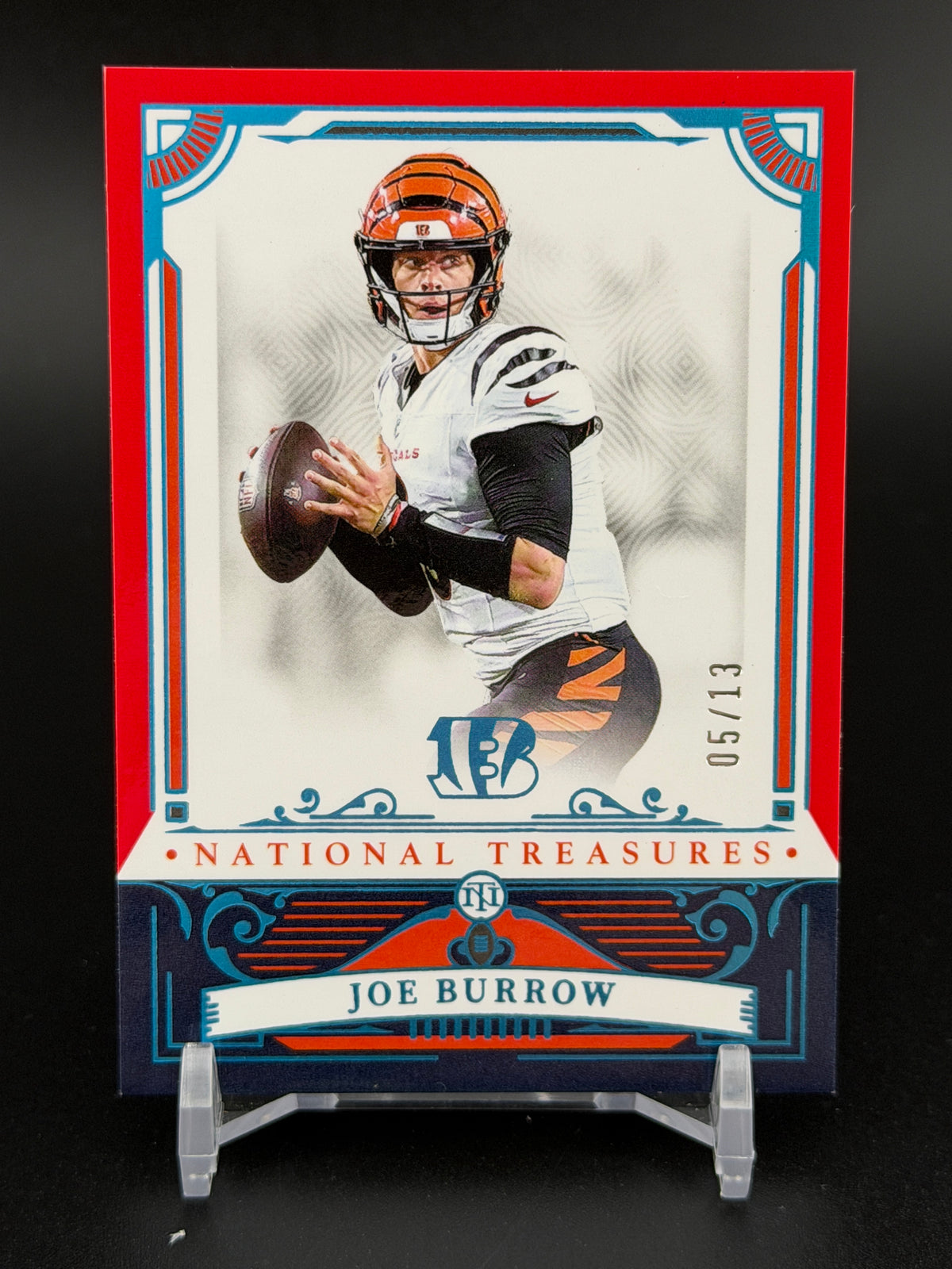 2025 Panini National Treasures #19 Joe Burrow Stars & Stripes #/13