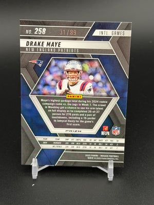 2025 Panini Mosaic #258 Drake Maye Mosaic Choice Red & Yellow #/89