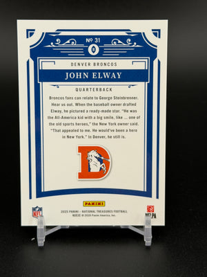 2025 Panini National Treasures #31 John Elway Gold #/35