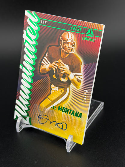 2024 Panini Luminance #II-JMA Joe Montana Illuminated Ink Auto Green /10
