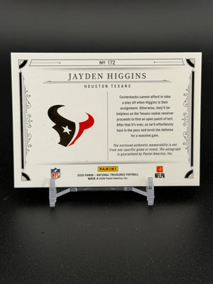 2025 National Treasures #172 Jayden Higgins Rookie Patch Auto /99