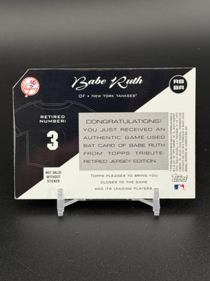 2001 Topps Tribute Babe Ruth Game Used Bat Relics "Backdoor No Sticker 1/1?"