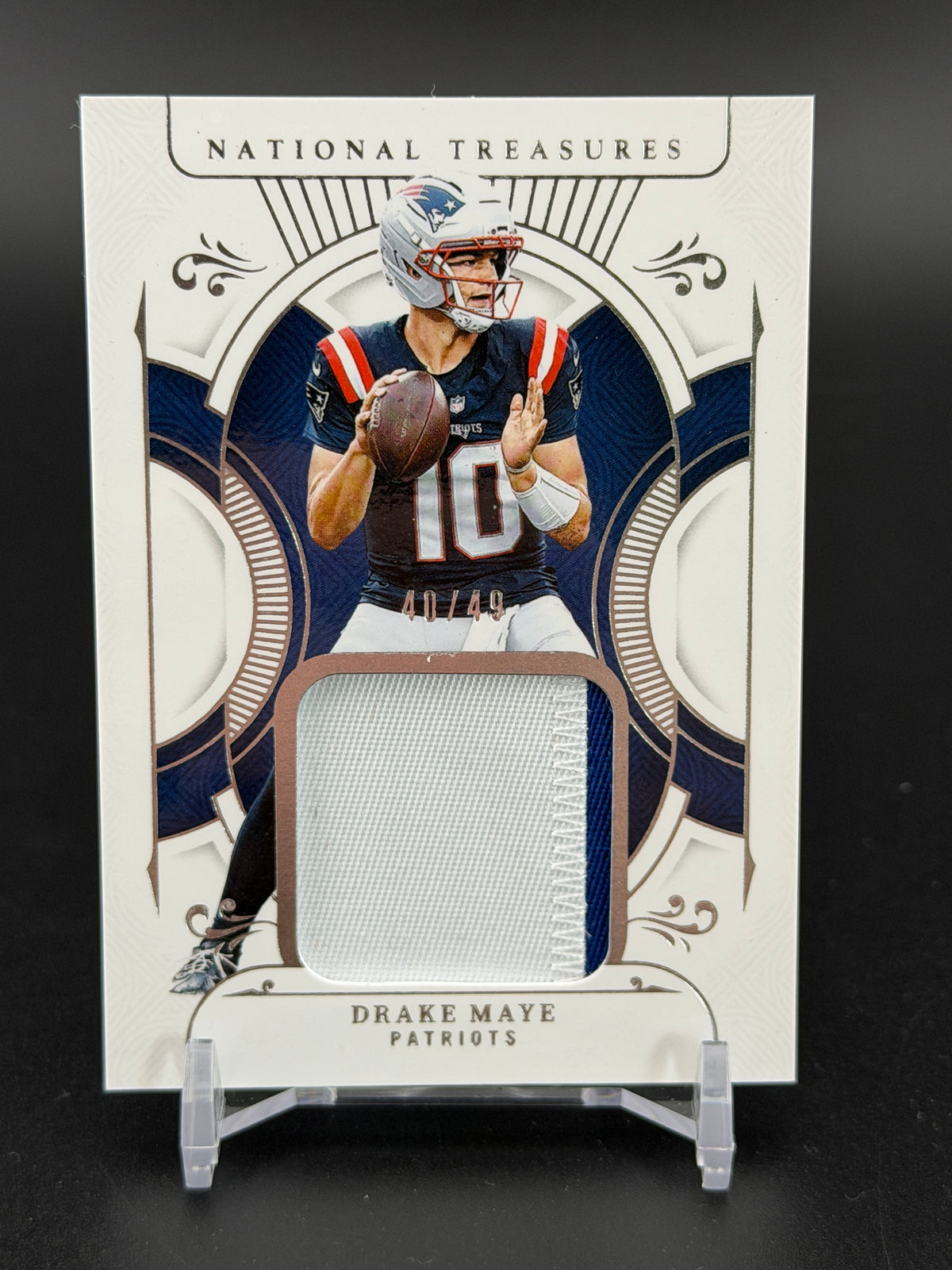 2024 Panini National Treasures #TP-DME Drake Maye Treasured Patches #/49