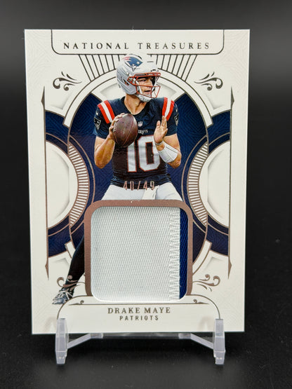 2024 Panini National Treasures #TP-DME Drake Maye Treasured Patches #/49