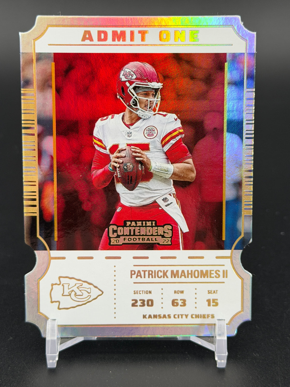 2022 Panini Contenders #AO-PMA Patrick Mahomes II Admit One Die-Cut