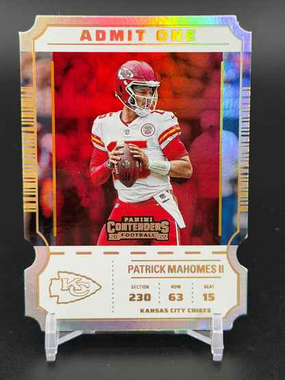 2022 Panini Contenders #AO-PMA Patrick Mahomes II Admit One Die-Cut