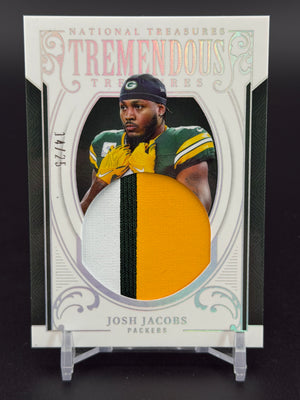 2024 National Treasures Collegiate #TT-JJS Josh Jacobs Tremendous Treasures /25